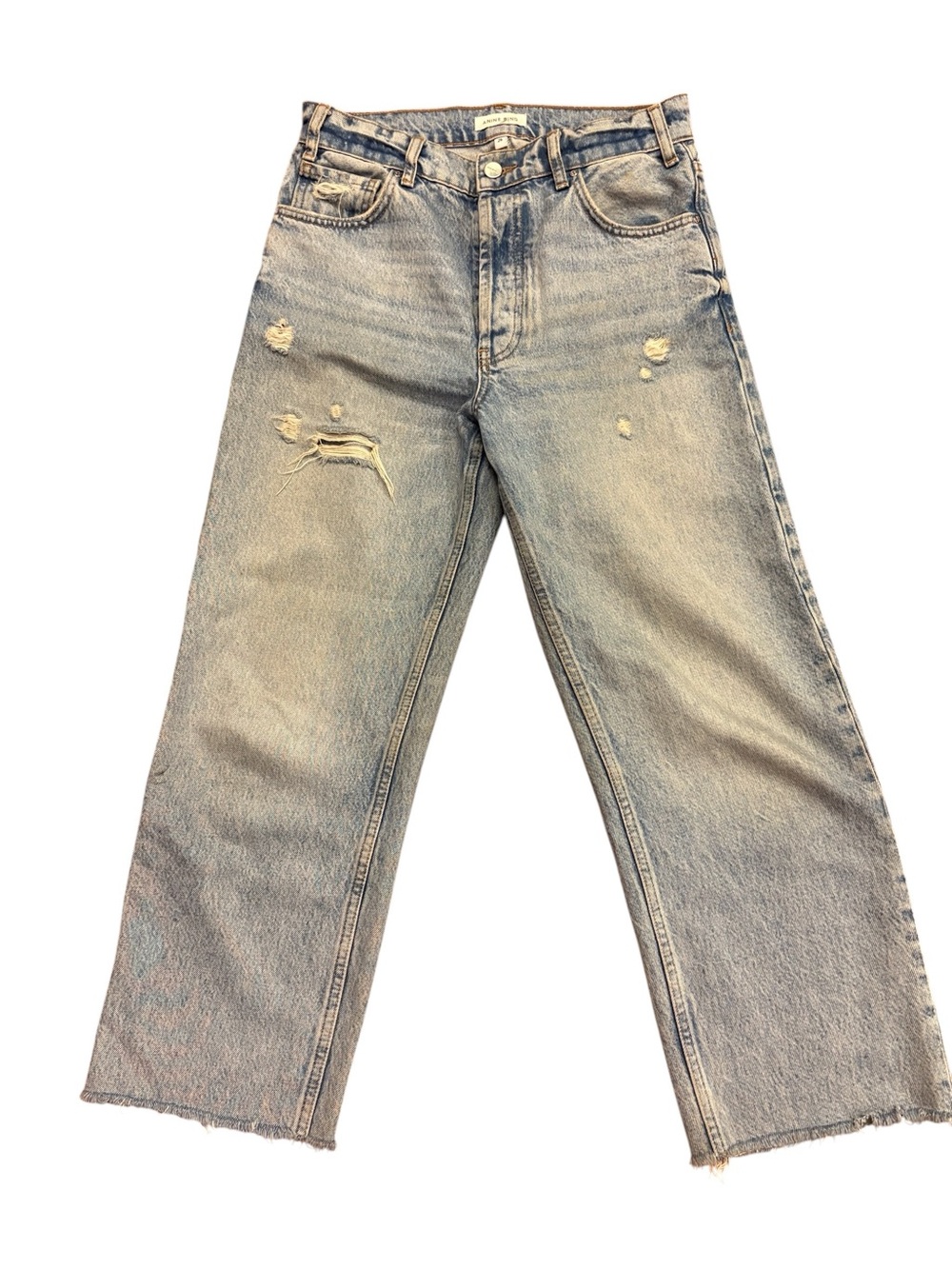 Anine Bing Light Blue Distressed Relaxed Jeans
